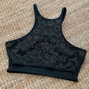 Beach Riot Black and Gold Star Bralette